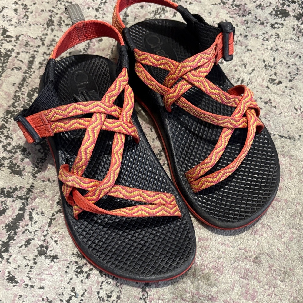 Chaco Sandals with Black and Orange Straps